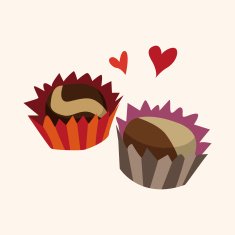 Valentine's Day chocolate flat icon elements backgtound eps10 N5
