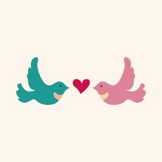 Valentine's Day lover bird flat icon elements background eps10 N4