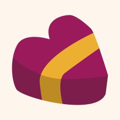 Valentine's Day box of chocolate flat icon elements background e N5