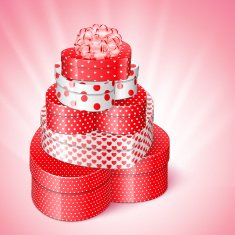 Pile of heart shaped gifts