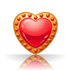 Glossy big red jewelry heart vector illustration N2