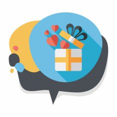 Valentine's Day present flat icon with long shadow eps10 N27