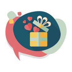 Valentine's Day present flat icon with long shadow eps10 N29