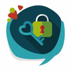 Valentine's Day lover lock flat icon with long shadow eps10 N6
