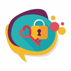 Valentine's Day lover lock flat icon with long shadow eps10 N8