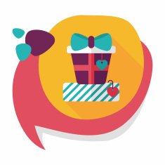 Valentine's Day present flat icon with long shadow eps10 N37