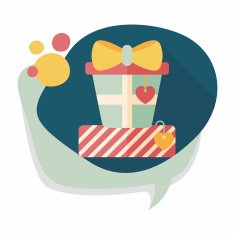 Valentine's Day present flat icon with long shadow eps10 N38