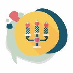 Valentine's Day candle flat icon with long shadow eps10 N18