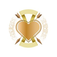 heart on the wedding label invitation card N2