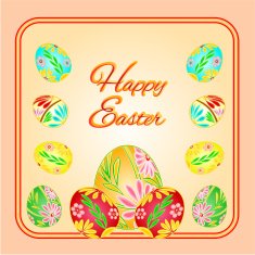 Frame with Easter eggs spring vector