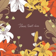 Vector Floral card with place for your text N6