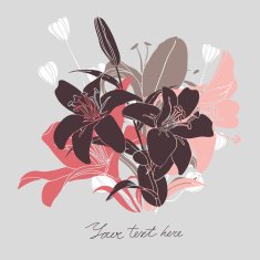 Vector Floral card with place for your text N13