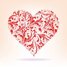 patterns of red heart on a white background N2