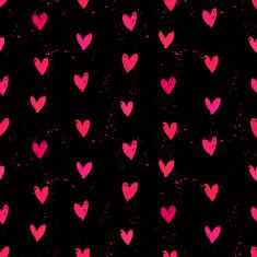 Velentine's day pattern with hand painted hearts N2