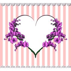 Card with heart and flowers in the centre N2