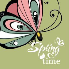 Flying butterfly lettering background Vector illustration
