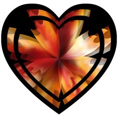 heart with floral flames and flower N2