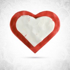 Heart valentine red cookie with slice of white milk chocolate