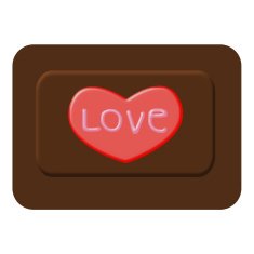 Red heart symbol on chocolate