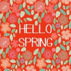 Spring card in vector Stylish floral bright colors