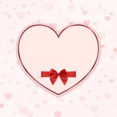 Paper heart with red ribbon and a bow N3