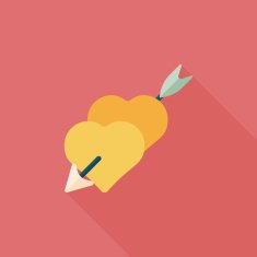 Valentine's Day love heart flat icon with long shadow eps10 N21