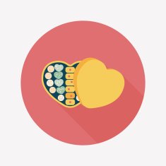 Valentine's Day chocolate flat icon with long shadow eps10 N18