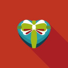 Valentine's Day present flat icon with long shadow eps10 N40