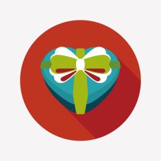 Valentine's Day present flat icon with long shadow eps10 N44
