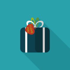 Valentine's Day present flat icon with long shadow eps10 N48