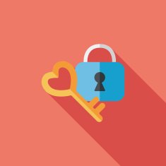 Valentine's Day lover lock flat icon with long shadow eps10 N11