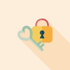 Valentine's Day lover lock flat icon with long shadow eps10 N13