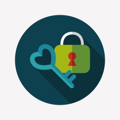 Valentine's Day lover lock flat icon with long shadow eps10 N14