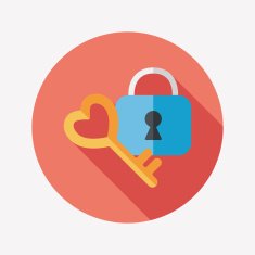 Valentine's Day lover lock flat icon with long shadow eps10 N15