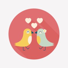Valentine's Day lover bird flat icon with long shadow eps10 N40
