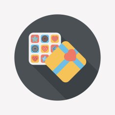 Valentine's Day chocolate flat icon with long shadow eps10 N31