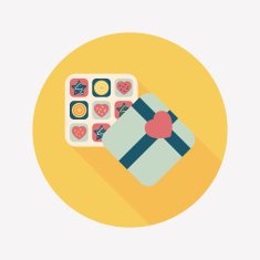 Valentine's Day chocolate flat icon with long shadow eps10 N33