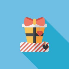 Valentine's Day present flat icon with long shadow eps10 N52