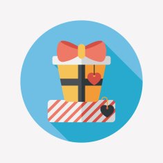 Valentine's Day present flat icon with long shadow eps10 N56