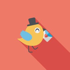 Valentine's Day lover bird flat icon with long shadow eps10 N50