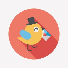 Valentine's Day lover bird flat icon with long shadow eps10 N54
