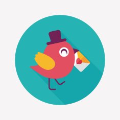 Valentine's Day lover bird flat icon with long shadow eps10 N55