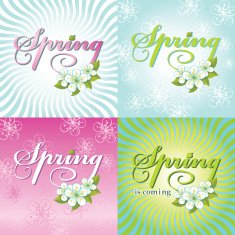 Spring is comming Word flowers Background N2