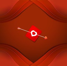 Valentine's day card with heart and arrow