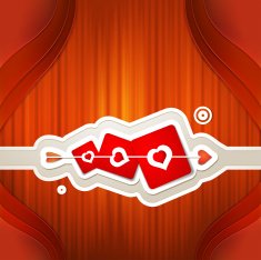 Valentine's day card with hearts and arrow N2