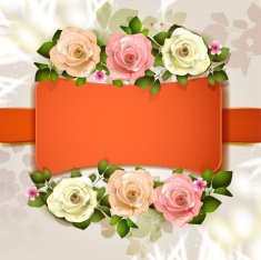 Red background with roses N5