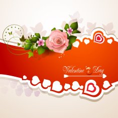 Valentine's day card with hearts and roses