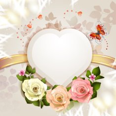 Background with heart and roses for Valentine's N2
