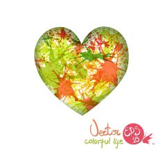 card for Valentine's Day 3D - effect multi-colored blots N2
