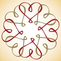 Interlinked Heart Circle in vector format N2